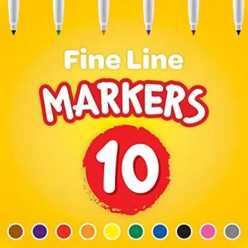 Crayola Fine Line Markers - 10 Count Set for Kids