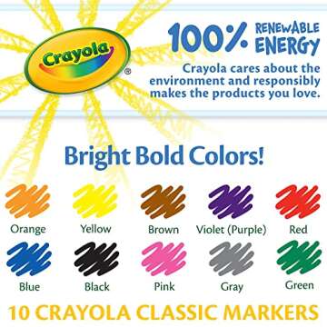 Crayola Fine Line Markers - 10 Count Set for Kids