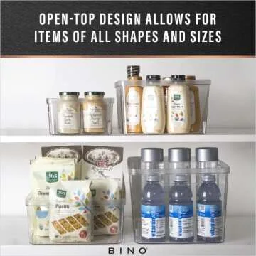 BINO X-Small Plastic Storage Bins 5 Pack - Clear Organizer Containers