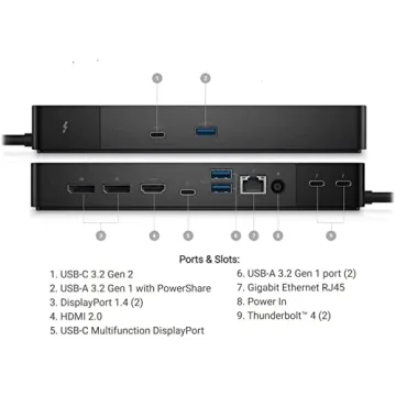 Dell Thunderbolt WD22TB4 Dock with 180W Power Adapter