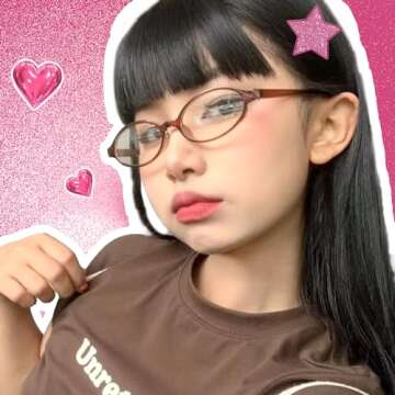 SODQW Fashion Fake Glasses Oval Y2k Eyewear Frame Blue Light Non Prescription Glasses for Women Clea...