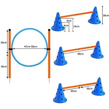 Adjustable Dog Agility Hurdle Cone Set for Training