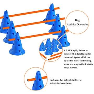 Adjustable Dog Agility Hurdle Cone Set for Training