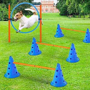 Adjustable Dog Agility Hurdle Cone Set for Training