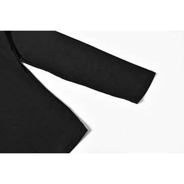Kindcall Womens Long Sleeve Mock Turtleneck Lightweight Pullover Slim Shirt Top Black Large