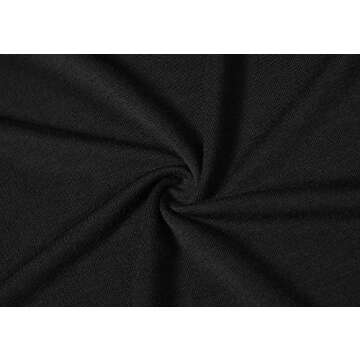 Kindcall Womens Long Sleeve Mock Turtleneck Lightweight Pullover Slim Shirt Top Black Large