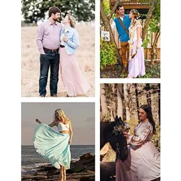 v28 Women Full/Ankle Length Elastic Retro Maxi Chiffon Long Skirt (M,Pink)