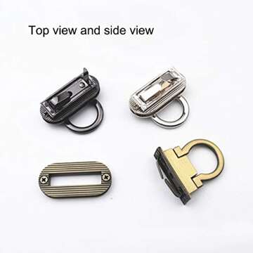 RAYNAG Set of 4 Stylish Ring Clasp Turn Lock Metal Hardware for Handbag DIY Projects