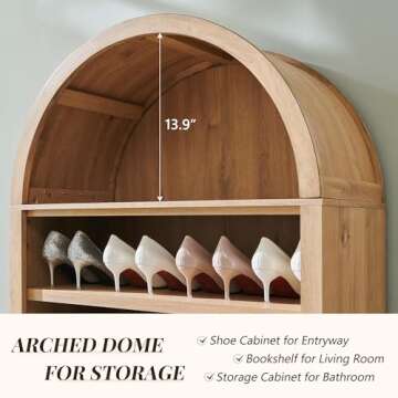 Stylish IFGET 71" Arched Shoe Storage Cabinet for 28 Pairs