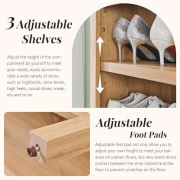Stylish IFGET 71" Arched Shoe Storage Cabinet for 28 Pairs