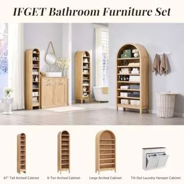 Stylish IFGET 71" Arched Shoe Storage Cabinet for 28 Pairs