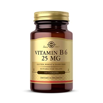 Solgar Vitamin B6 25 mg - Essential B Complex Supplement for Energy and Heart Health