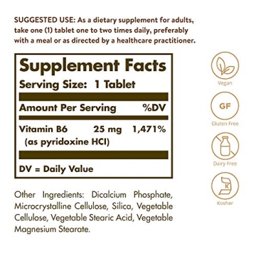 Solgar Vitamin B6 25 mg - Energy & Heart Health Support