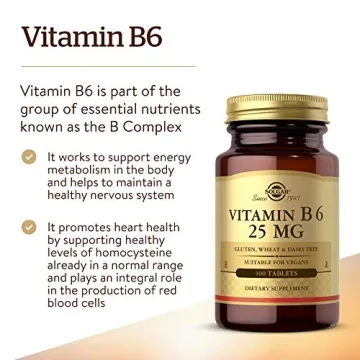 Solgar Vitamin B6 25 mg - Energy & Heart Health Support