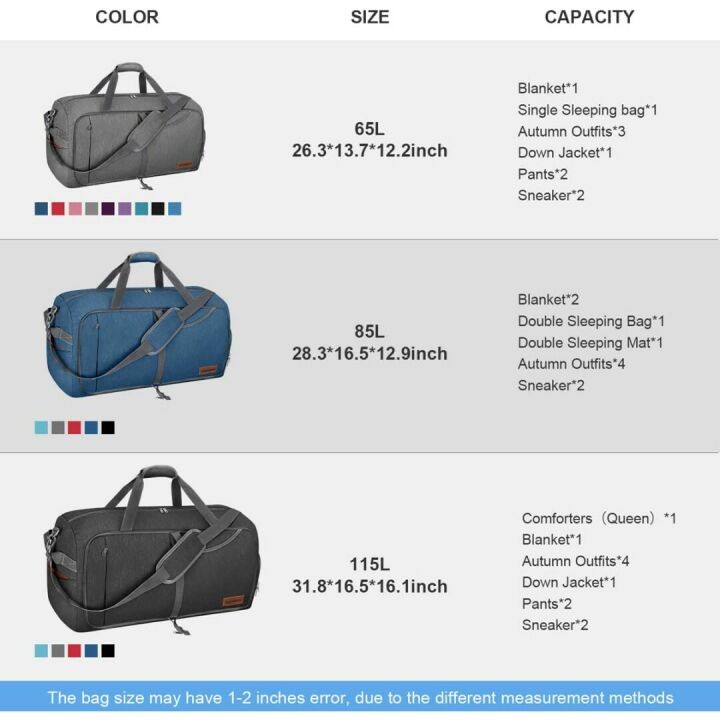 Canway 65L Waterproof & Foldable Duffel Bag