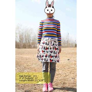 Eggs Collecting Gathering Holding Apron for Chicken Hense Duck Goose Eggs Housewife Farmhouse Kitchen Home Workwear (Adult-Unisex)