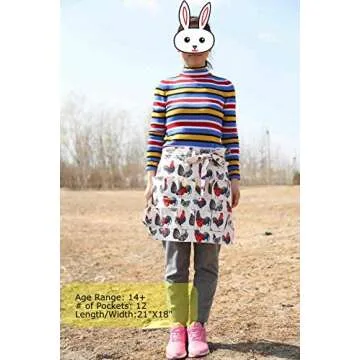 Eggs Collecting Gathering Holding Apron for Chicken Hense Duck Goose Eggs Housewife Farmhouse Kitchen Home Workwear (Adult-Unisex)