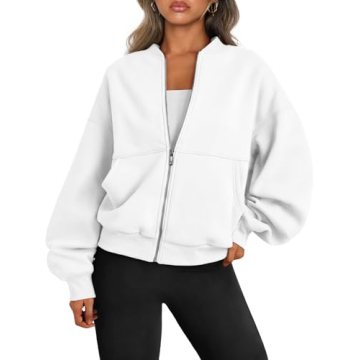 Trendy Queen Women's Zip Up Sweatshirt – Oversized Fashion Hoodie with Pockets 2024