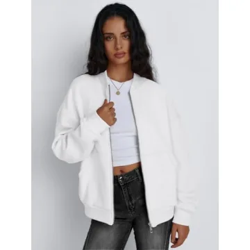 Trendy Queen Oversized Zip Up Sweatshirts for Women