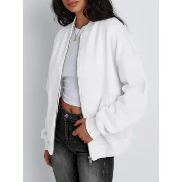 Trendy Queen Oversized Zip Up Sweatshirts for Women