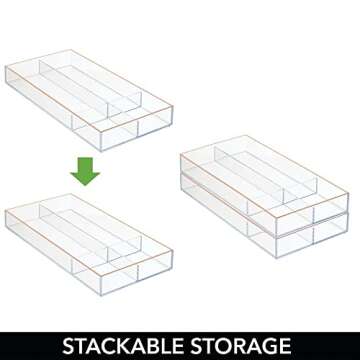 mDesign Makeup Organizer Tray - Stylish Cosmetic Storage