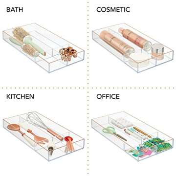 mDesign Makeup Organizer Tray - Stylish Cosmetic Storage