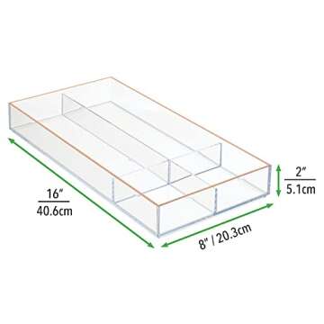 mDesign Makeup Organizer Tray - Stylish Cosmetic Storage