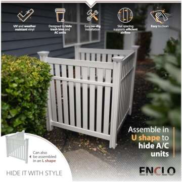Versatile Enclo Hartford White Vinyl Privacy Screen for Outdoors