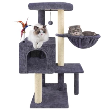 AIWIKIDE Multifunction Cat Tree with Cozy Hammock and Ball