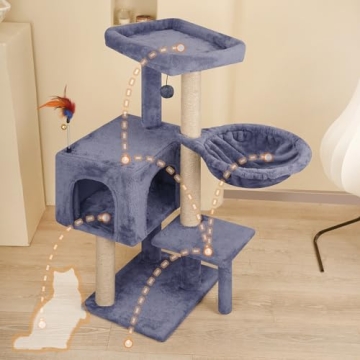 AIWIKIDE Multifunction Cat Tree with Cozy Hammock and Ball