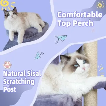 AIWIKIDE Multifunction Cat Tree with Cozy Hammock and Ball