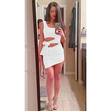 Buy GOBLES Women’s Bodycon Cut Out Mini Tank Dress  - Club Style