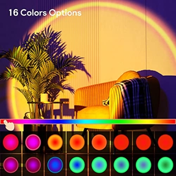 Bavcieu Sunset Lamp Remote 16 Colors LED Night Light