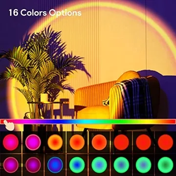 Bavcieu Sunset Lamp Remote 16 Colors LED Night Light