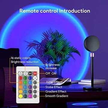 Bavcieu Sunset Lamp Remote 16 Colors LED Night Light
