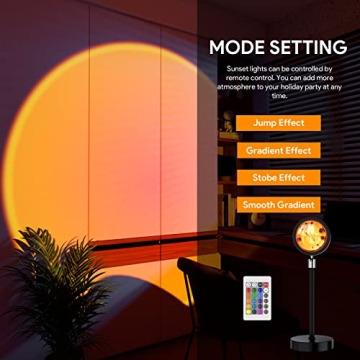 Bavcieu Sunset Lamp Remote 16 Colors LED Night Light