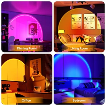 Bavcieu Sunset Lamp Remote 16 Colors LED Night Light