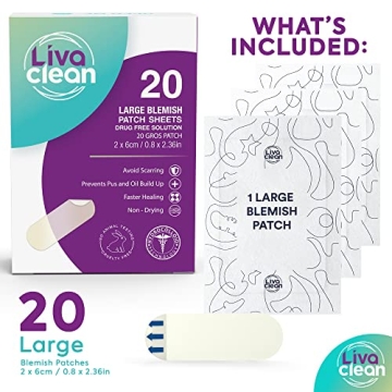 LivaClean Large Hydrocolloid Acne Patches for Breakouts
