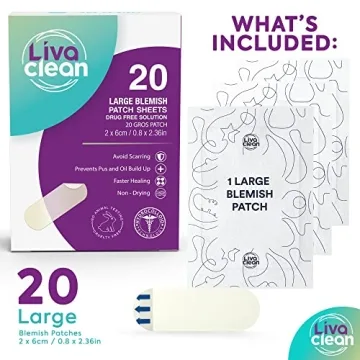 LivaClean Large Hydrocolloid Acne Patches for Breakouts