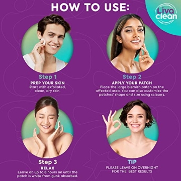 LivaClean Large Hydrocolloid Acne Patches for Breakouts