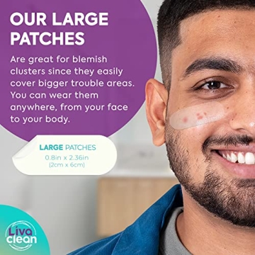LivaClean Large Hydrocolloid Acne Patches for Breakouts