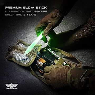EVERLIT Survival Emergency Glow Sticks- 6 Inches Light Sticks for First Aid Kit, Survival Kit, Camping, Hiking, Outdoor, Disasters, Emergencies Up to 12 Hours Duration… (6 Pack, Green)
