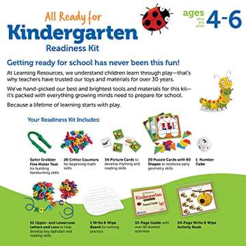 Learning Resources All Ready for Kindergarten Readiness Kit for Kids Ages 4+ Learning Activities for Kids, Kindergartner Prep Materials, Homeschool Supplies