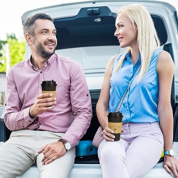 LITOPAK Disposable Coffee Cups Set with Lids and Sleeves