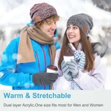 Qshell Bluetooth Beanie Hat, Winter Warm Soft Trendy Cap with Wireless Headphone Headset Earphone Stereo Speaker Mic Hands Free for Lifestyle Outdoor Sport,Compatible with iPhone Android - Gray