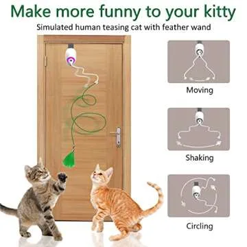 Oxawo Cat Toys Hanging Door Automatic Cat Toy Interactive Elastic Rope with Feather, Cat Catching Game Door Hanger (Hanging cat Toy)