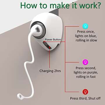 Oxawo Cat Toys Hanging Door Automatic Cat Toy Interactive Elastic Rope with Feather, Cat Catching Game Door Hanger (Hanging cat Toy)