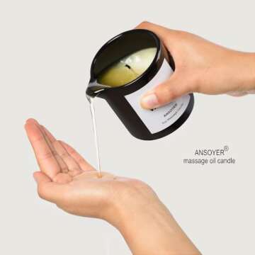 ANSOYER Massage Oil Candle for Men, Ultra Hydrating Body Care with Soybean Oil, Body Oil Candle, 8.1...