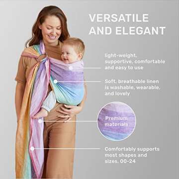 LÍLLÉbaby Ring Sling Baby Wrap Carrier for Infants & Toddlers (8-30lbs), Made for Versatile Babywe...