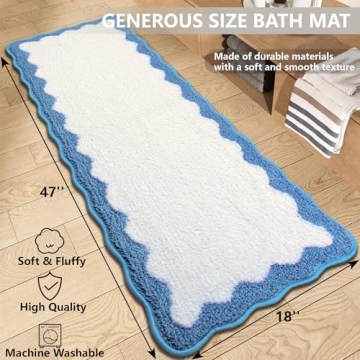 Soft Non-Slip Bathroom Runner Rug 18" x 47" for Elegant Decor